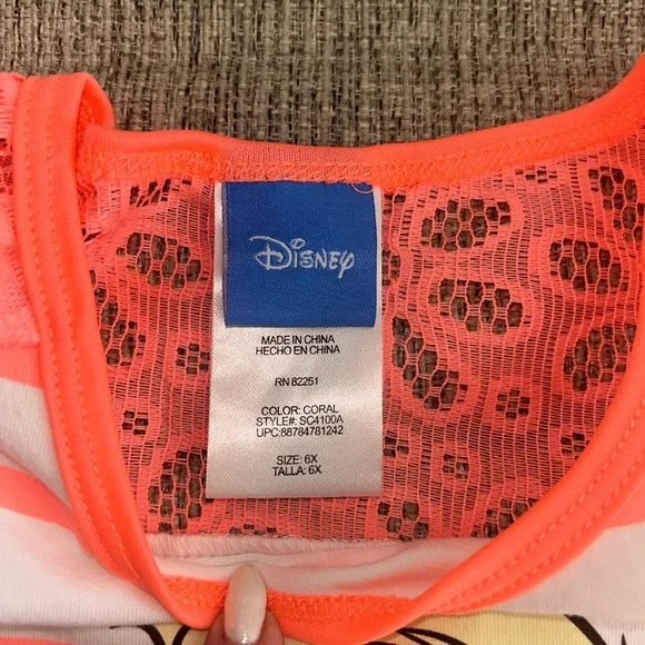 NWOT Disney Elsa Dress - White and Neon Orange size 6x - Picture 3 of 7